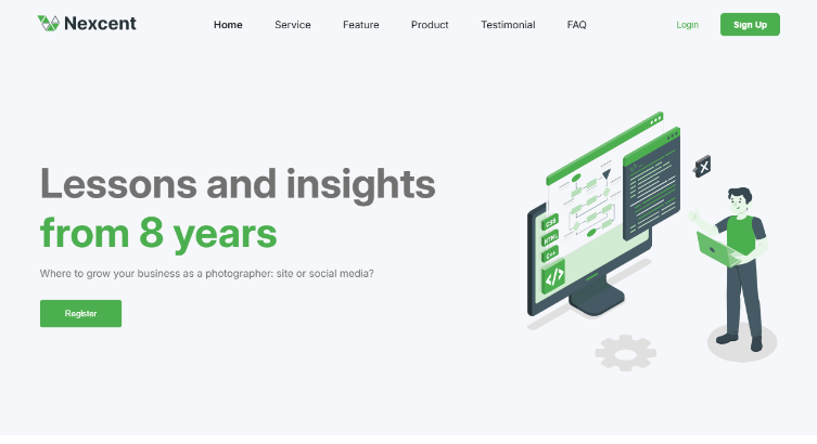 Projeto Nexcent - landing page para agência
